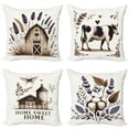 thumbnail image 1 of Ambesonne Rustic Farmhouse Throw Pillow Cover 4 Pack, Vintage Cottage, 12"x20", Brown Plum and White, 1 of 3