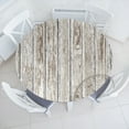 thumbnail image 1 of Ambesonne Rustic Fitted Round Tablecloth, Grunge Wooden Plank Windrose, 36"- 40" Diameter, Taupe Off White, 1 of 4