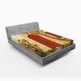 thumbnail image 1 of Ambesonne Rustic Fitted Sheet, Aged Doors Tuscan House, Full Size, Yellow Beige Red, 1 of 3