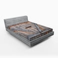 thumbnail image 1 of Ambesonne Rustic Fitted Sheet, American Country Style, Full Size, Pale Brown and Grey, 1 of 3