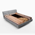 thumbnail image 1 of Ambesonne Rustic Fitted Sheet, Barn with Firewood Rural, Full Size, Orange Brown, 1 of 2