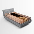 thumbnail image 1 of Ambesonne Rustic Fitted Sheet, Barn with Firewood Rural, Twin Size, Orange Brown, 1 of 2
