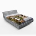 thumbnail image 1 of Ambesonne Rustic Fitted Sheet, Brugge Canal View, Queen Size, Multicolor, 1 of 2