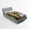 thumbnail image 1 of Ambesonne Rustic Fitted Sheet, Brugge Canal View, Twin XL Size, Multicolor, 1 of 2
