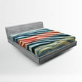 thumbnail image 1 of Ambesonne Rustic Fitted Sheet, Country Zebra on Wood, Queen Size, Navy Red Yellow, 1 of 3