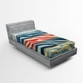thumbnail image 1 of Ambesonne Rustic Fitted Sheet, Country Zebra on Wood, Twin XL Size, Navy Red Yellow, 1 of 3