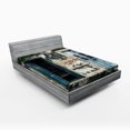 thumbnail image 1 of Ambesonne Rustic Fitted Sheet, Doors of Old Rock House, Queen Size, Teal Grey, 1 of 2