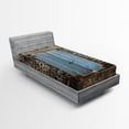 thumbnail image 1 of Ambesonne Rustic Fitted Sheet, Medieval Stone Wall, Twin Size, Blue Grey, 1 of 2