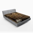 thumbnail image 1 of Ambesonne Rustic Fitted Sheet, Oak Barn Timber Door, Queen Size, Brown, 1 of 2