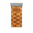 thumbnail image 1 of Ambesonne Rustic Fitted Sheet & Pillow Sham Set, Abstract Oak Planks, Twin, Orange and Tan, 1 of 2