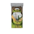 thumbnail image 1 of Ambesonne Rustic Fitted Sheet & Pillow Sham Set, Bridge Railway Tranquil, Twinxl, Green Brown, 1 of 2
