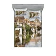 thumbnail image 1 of Ambesonne Rustic Fitted Sheet & Pillow Sham Set, Brugge Canal View, Full, Multicolor, 1 of 2