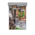 thumbnail image 1 of Ambesonne Rustic Fitted Sheet & Pillow Sham Set, Farmhouse Countryside, Full, Brown Green Red, 1 of 2