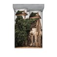 thumbnail image 1 of Ambesonne Rustic Fitted Sheet & Pillow Sham Set, House Rural Ivy, Full, Beige Green, 1 of 2