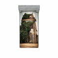 thumbnail image 1 of Ambesonne Rustic Fitted Sheet & Pillow Sham Set, House Rural Ivy, Twinxl, Beige Green, 1 of 3