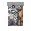thumbnail image 1 of Ambesonne Rustic Fitted Sheet & Pillow Sham Set, Italian Town Street, Queen, Multicolor, 1 of 2
