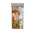 thumbnail image 1 of Ambesonne Rustic Fitted Sheet & Pillow Sham Set, Medieval Old Village, Twin, Tan, 1 of 2