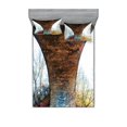 thumbnail image 1 of Ambesonne Rustic Fitted Sheet & Pillow Sham Set, Pillar of Stone Bridge, Full, Brown Green, 1 of 2