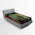 thumbnail image 1 of Ambesonne Rustic Fitted Sheet, Rusty Old Retro Door, Twin XL Size, Green, 1 of 3