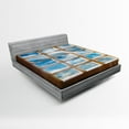 thumbnail image 1 of Ambesonne Rustic Fitted Sheet, Window with Sunbeams, Queen Size, Pale Brown Blue White, 1 of 2