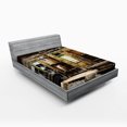 thumbnail image 1 of Ambesonne Rustic Fitted Sheet, Wooden Planks and Rocks, Queen Size, Brown, 1 of 2