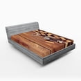 thumbnail image 1 of Ambesonne Rustic Fitted Sheet, Wooden Table Wine Corks, Queen Size, Brown, 1 of 3