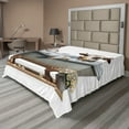 thumbnail image 1 of Ambesonne Rustic Flat Sheet, Bathing Cow and Chamomiles, King Size, Coconut White and Cinnamon, 1 of 1
