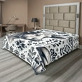thumbnail image 1 of Ambesonne Rustic Flat Sheet, Botanical Southwestern Cow, Full Size, Dark Blue Grey and White, 1 of 1
