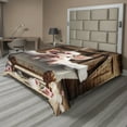 thumbnail image 1 of Ambesonne Rustic Flat Sheet, Floral Pig Bubbly Barn Bath, Full Size, Pink and Redwood, 1 of 1