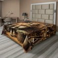 thumbnail image 1 of Ambesonne Rustic Flat Sheet, Grunge Old Glory Barn Cow, Queen Size, Amber and Caramel, 1 of 1