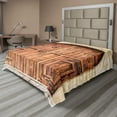 thumbnail image 1 of Ambesonne Rustic Flat Sheet, Oak Door Stone Facade, King Size, Cream Brown, 1 of 1