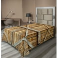 thumbnail image 1 of Ambesonne Rustic Flat Sheet, Wooden Timber Door Plank, Twin Size, Pale Brown, 1 of 1