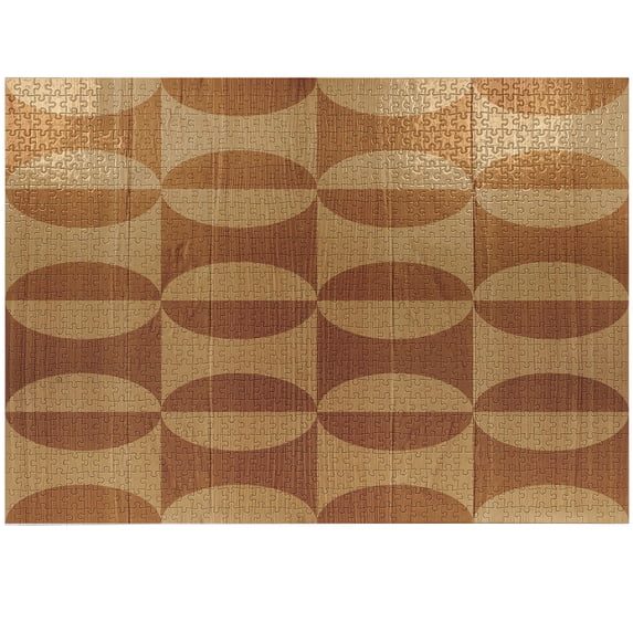 Ambesonne Rustic Jigsaw Puzzle, Abstract Oak Planks, Heirloom-Quality Fun Activity for Family Durable Cardboard, 1000 pcs, Orange and Tan