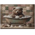 thumbnail image 1 of Ambesonne Rustic Jigsaw Puzzle, Farmhouse Grizzly Bear Bath, Heirloom-Quality Fun Activity for Family Durable Cardboard, 1000 pcs, Chocolate Rose Green, 1 of 6