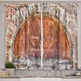 thumbnail image 1 of Ambesonne Rustic Kitchen Curtains, Door Vintage, 55"x45", Grey Orange, 1 of 3