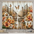 thumbnail image 1 of Ambesonne Rustic Kitchen Curtains, Farmhouse Summer Chamomiles, 55"x36", Orange Sepia and Off White, 1 of 3