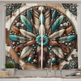 thumbnail image 1 of Ambesonne Rustic Kitchen Curtains, Southwestern Wreath Ethnic, 55"x24", Turquoise Redbrown and Tan, 1 of 3