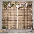 thumbnail image 1 of Ambesonne Rustic Kitchen Curtains, Spring Petals Cottagecore, 55"x45", Sand Brown and Rose, 1 of 1