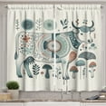 thumbnail image 1 of Ambesonne Rustic Kitchen Curtains, Traditional Southwestern, 55"x45", Paprika Petrol Blue, 1 of 3
