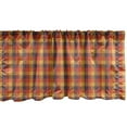 thumbnail image 1 of Ambesonne Rustic Orange Valance Pack of 2, Geometric Tartan Art, 54"X18", Apricot and Burnt Sienna, 1 of 4