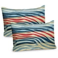 thumbnail image 1 of Ambesonne Rustic Pillow Sham 2 Pack, Country Zebra on Wood, 36"x20", Navy Red Yellow, 1 of 3