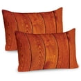 thumbnail image 1 of Ambesonne Rustic Pillow Sham 2 Pack, Wood Timber Floor Orange, 30"x20", Orange Marigold, 1 of 3