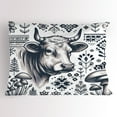 thumbnail image 1 of Ambesonne Rustic Pillow Sham, Botanical Southwestern Cow, 26" X 20", Dark Blue Grey and White, 1 of 2
