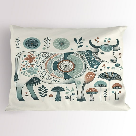 Ambesonne Rustic Pillow Sham, Traditional Southwestern, 36" X 20", Paprika Petrol Blue