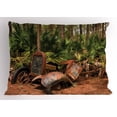 thumbnail image 1 of Ambesonne Rustic Pillow Sham, Tropical Forest Palms, 26" X 20", Brown Green, 1 of 2