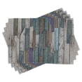 thumbnail image 1 of Ambesonne Rustic Place Mats Set of 4, Blue Grey Planks Grunge, Standard Size, Umber Pale Teal Plum, 1 of 4