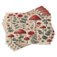 thumbnail image 1 of Ambesonne Rustic Place Mats Set of 4, Floral Woodland Mushrooms, Standard Size, Champagne Dark Coral, 1 of 5