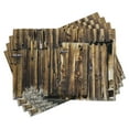 thumbnail image 1 of Ambesonne Rustic Place Mats Set of 4, Oak Barn Timber Door, Standard Size, Brown, 1 of 6