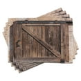thumbnail image 1 of Ambesonne Rustic Place Mats Set of 4, Vintage Sliding Door, Standard Size, Brown Beige, 1 of 6