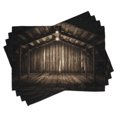 thumbnail image 1 of Ambesonne Rustic Place Mats Set of 4, Wooden Cottage, Standard Size, Brown Dark Brown, 1 of 6